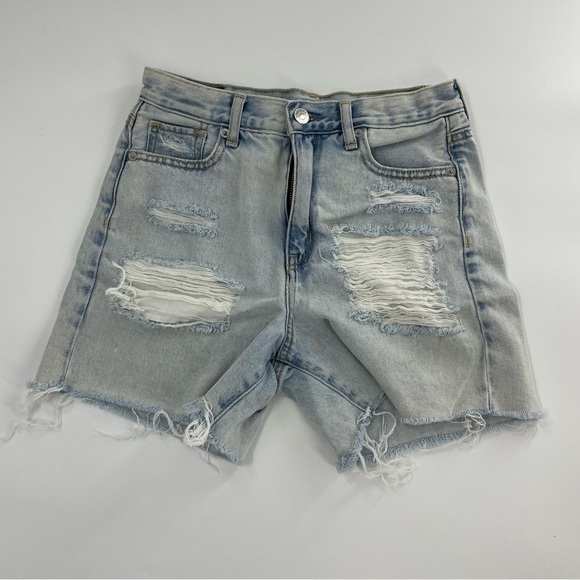 American Eagle Light Wash Bermuda Deconstructed mom shorts - Picture 1 of 10